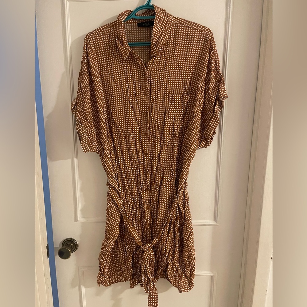 Forever 21 Brown Gingham Dress
